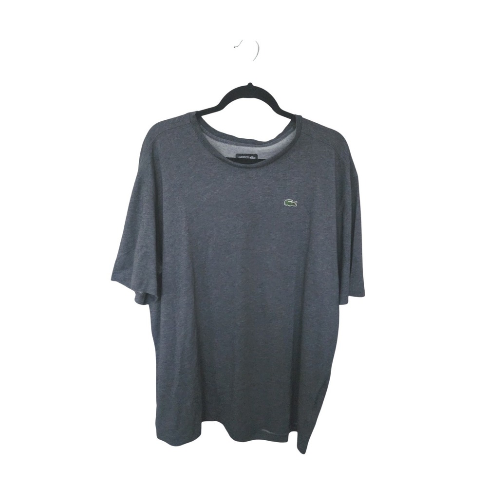 Lacoste Sport Mens Ultra Dry T-Shirt‎ Charcoal Gray Heather Logo Tee US 2XL